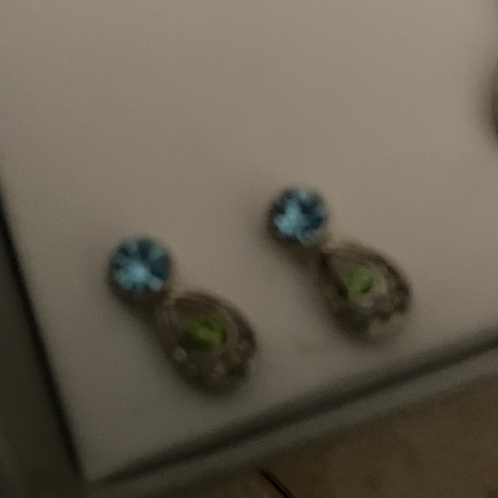 Trifari Gold Necklace with Blue and Green Accents - Picture 3 of 3
